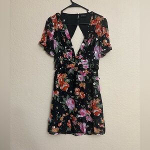 Storia Black Floral Women's Dress